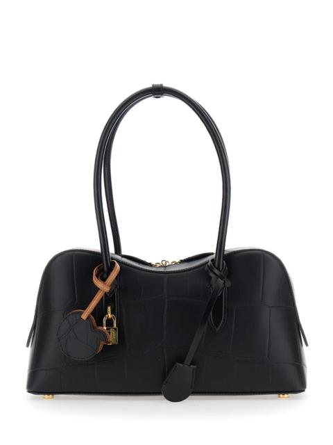 Stella McCartney Stella Mccartney Women 'Ryder' Black Medium Handbag With Padlock Detail On The Front And Two Top Han