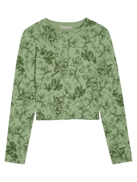 Alice + Olivia Alice + Olivia Carson Floral Cropped Cotton-blend Cardigan