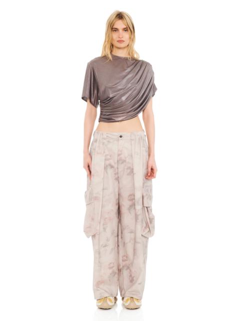 Collina Strada SILVER LAME EVA DRAPED TOP