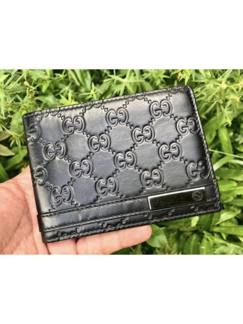 GUCCI Authentic Gucci Guccisima Leather Black Bifold Wallet