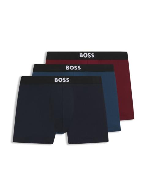 BOSS THREE-PACK OF BOXER BRIEFS IN STRETCH COTTON