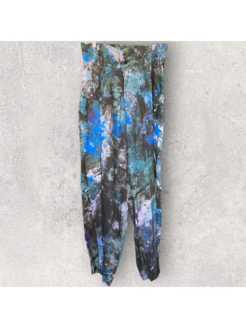 Yohji Yamamoto SS24 Lawn Linen Paint Print Highs Waist Pleats Trousers