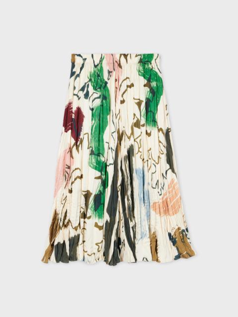 Paul Smith Women's 'Painters Print' Pleated Skirt