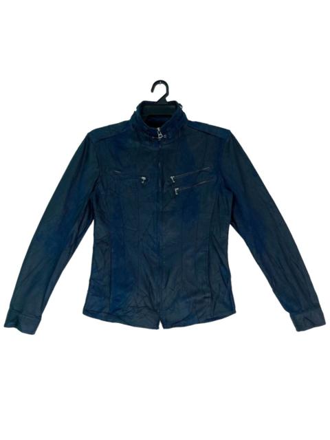 Other Designers Tornado Mart Japan - Vtg 90s Tornado Mart tie dyed blue biker jacket