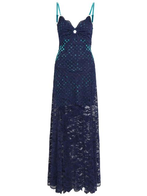 bananhot nori ruffled lace maxi dress Nori lace maxi dress in brown - Bananhot