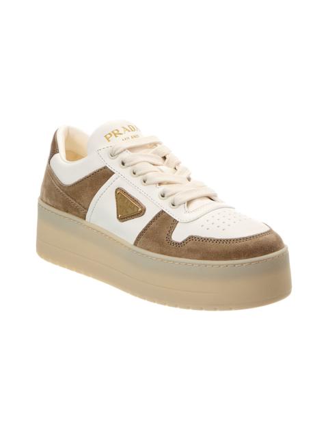 Prada Prada Downtown Suede & Leather Platform Sneaker