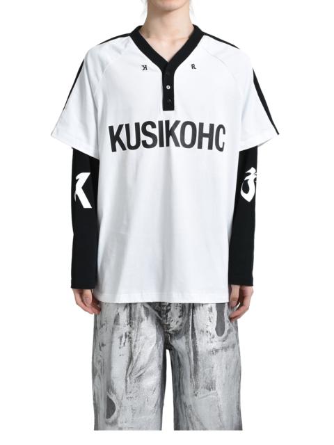 KUSIKOHC BASEBALL LONGSLEEVE POLO / WHT