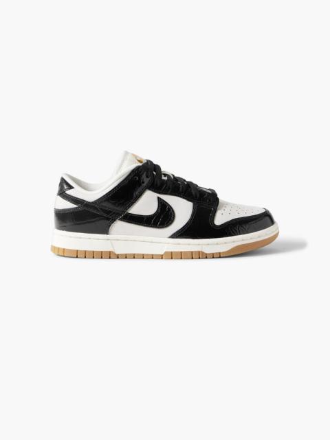 Nike Dunk Low croc-effect leather and suede sneakers