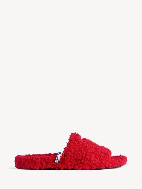 BALENCIAGA Men's Balenciaga | Nba Collaboration Furry Open Mule in Red/white