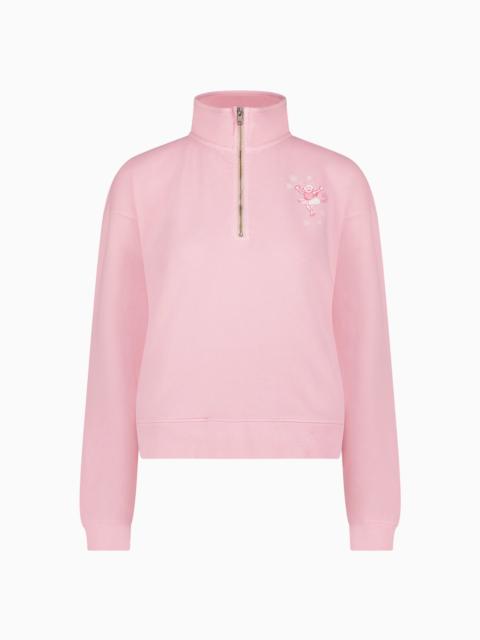 LoveShackFancy LoveShackFancy x Roller Rabbit Sugarplum Lattice Half Zip Sweatshirt