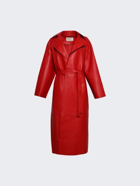 MAGDA BUTRYM Long Belted Coat Red
