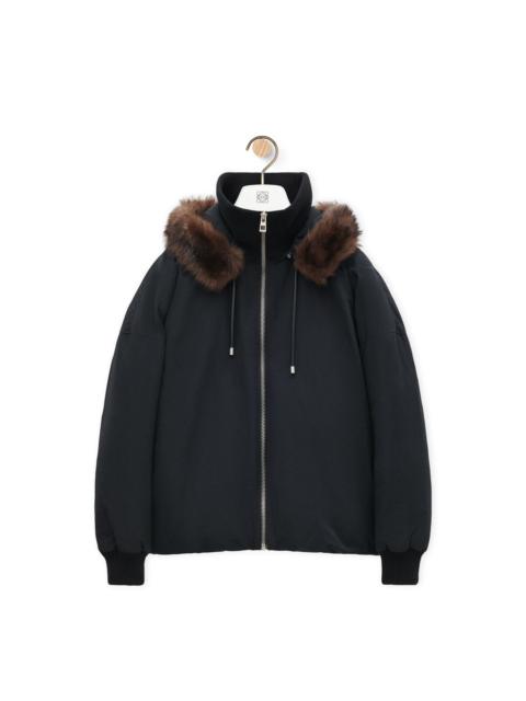 Puffer jacket in technical cotton