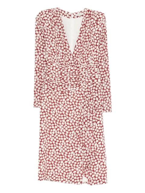 Alessandra Rich floral-print draped midi dress