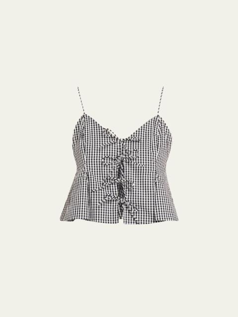 Sea Neci Gingham Tie-Front Cami