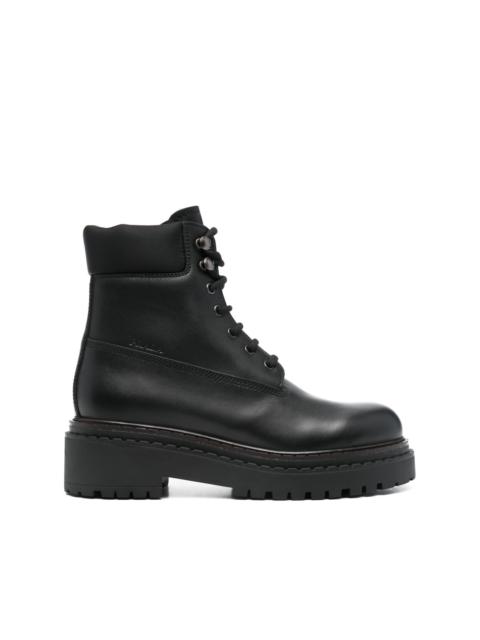leather combat boots