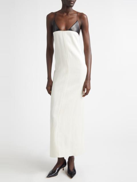 BRANDON MAXWELL Brandon Maxwell The Bridges Wool & Silk Column Dress in Cream/Black at Nordstrom