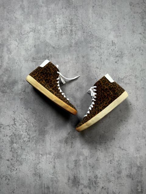 SAINT LAURENT Saint Laurent 13FW SL/06M Yellow Suede Leopard Print High-Top Sneakers by Hedi Slimane