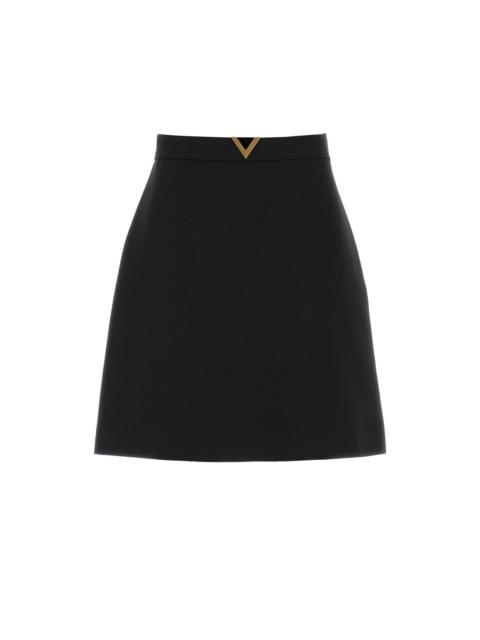 Valentino VALENTINO Black Crepe Couture Mini Skirt New & Authentic (Wo