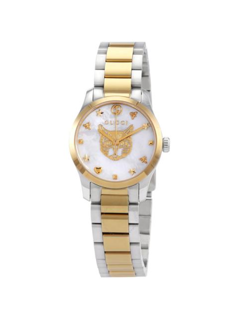 Gucci G-Timeless Quartz Mother of Pearl  Dial Ladies Watch YA1265012