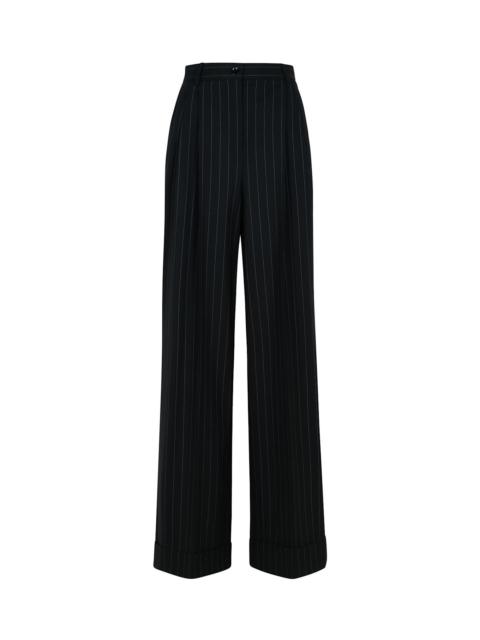 Flared Pinstriped Pants