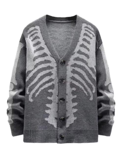Japanese Brand - Skaleton Knitted Cardigan