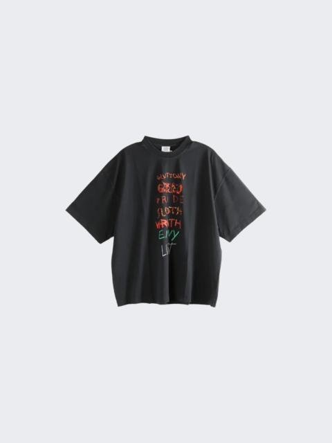 VETEMENTS 7 Sins Tee Washed-out Black