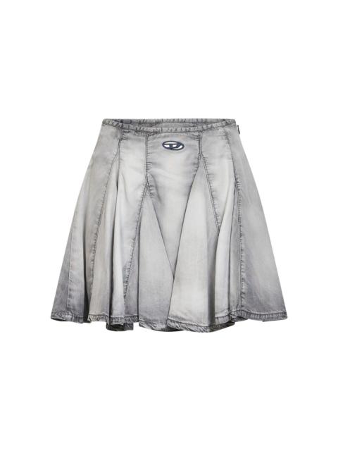 Diesel Diesel Women Grey Denim De-Spiki-Fsi Pleated Mini Skirt