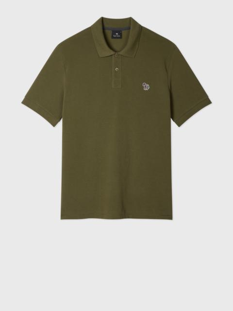 Paul Smith Khaki Green Organic Cotton Zebra Polo Shirt