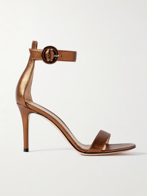 Gianvito Rossi Portofino 85 Metallic Leather Sandals