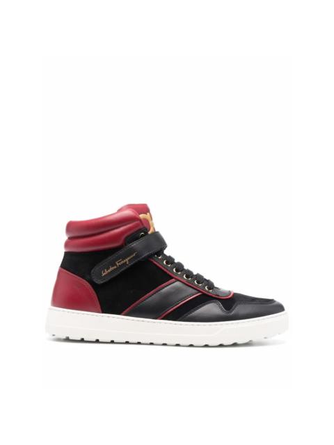 FERRAGAMO Ferragamo Men's Red Noe High Top Sneakers