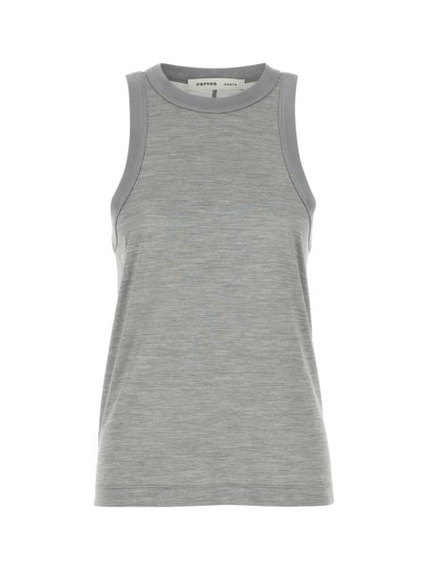 Carven Grey silk tank top