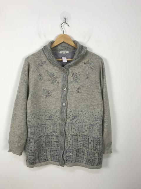 Other Designers Japanese Brand - Lady Fashion Floral Flower Crochet Knit Cardigan #2857