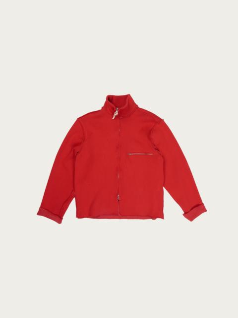 CAMIEL FORTGENS Zip Up Knit - Red Heavy Rib Knit