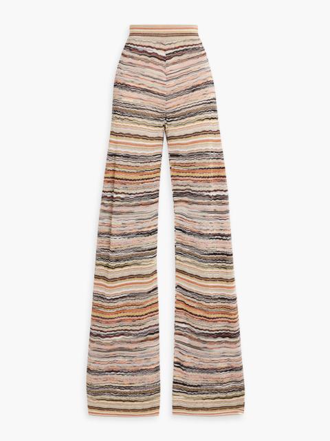 Missoni Metallic space-dyed crochet-knit wide-leg pants