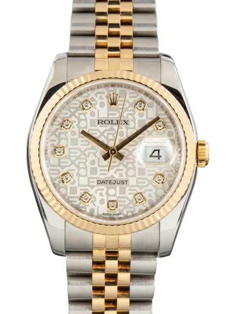 ROLEX Pre-Owned Rolex Datejust 36 Ref 116233 Silver Jubilee Dial