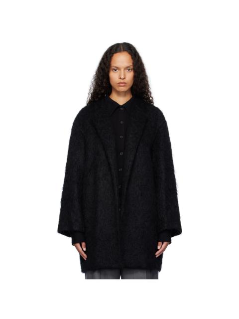 AURALEE Black Brushed Mohair Shaggy Coat