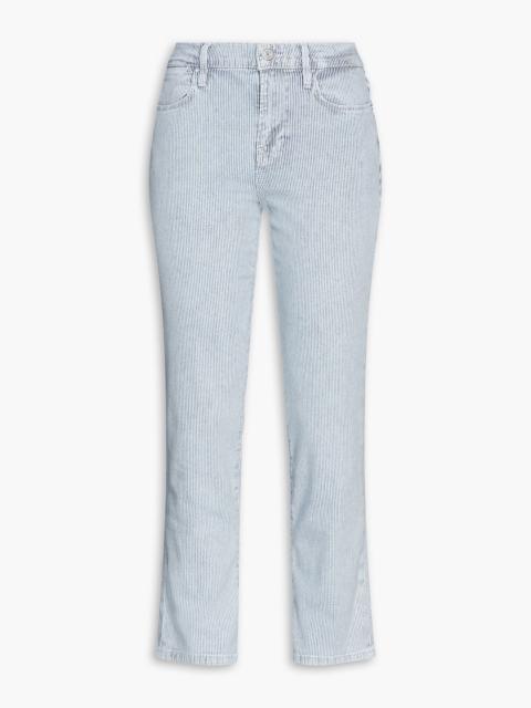 FRAME Le High striped low-rise straight-leg jeans