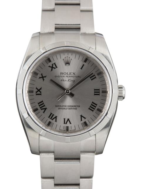 ROLEX Pre-Owned Rolex Air-King Ref 114210 Steel Roman Dial
