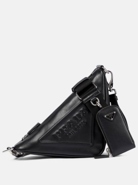 Triangle leather shoulder bag