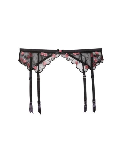 Fleur du Mal Rose & Vine Embroidery Garter Belt