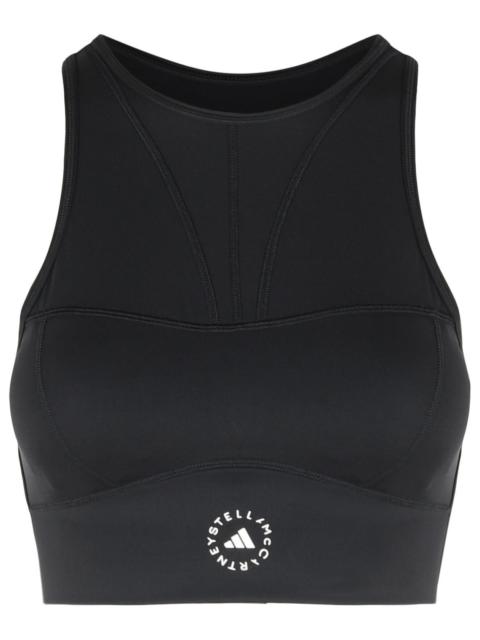 adidas Adidas By Stella Mccartney 'TPR' Sporty Top In Black Polyamide Blend