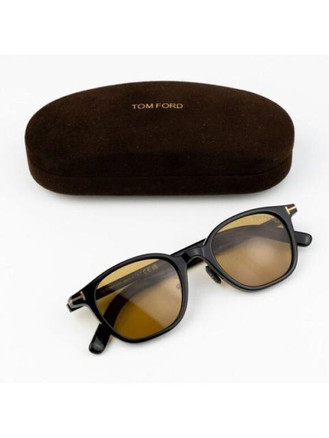 TOM FORD NEW Tom Ford FT0978-D/S Eco 01E Shiny Black Light Brown Square Unisex Sunglasses