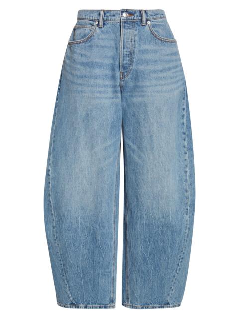 Alexander Wang Alexander Wang Blow Up Crystal Logo Balloon Leg Jeans in Vintage Light Indigo at Nordstrom