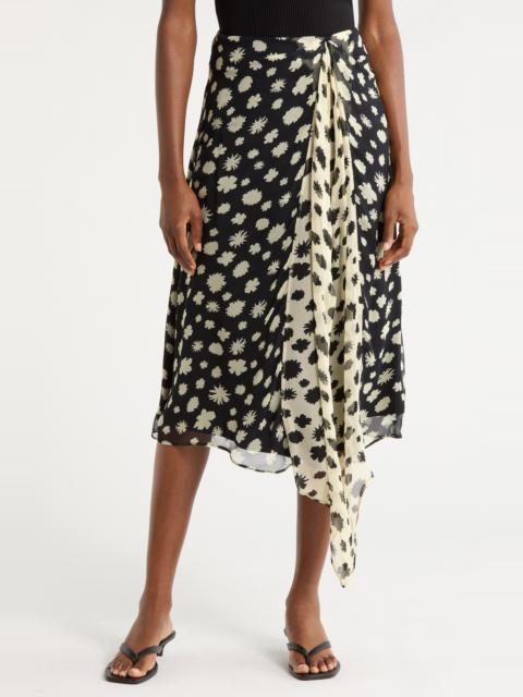 STAUD STAUD Sonoma Print Drape Chiffon Midi Skirt in Ditsy Multi at Nordstrom