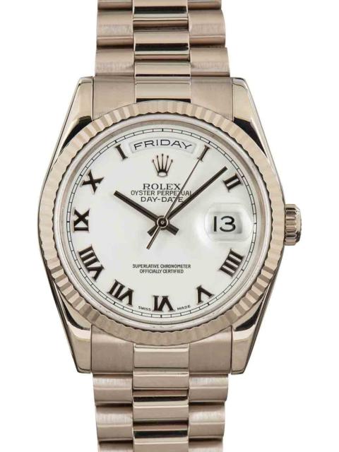 Rolex Day-Date 36 Ref 118239 White Roman Dial