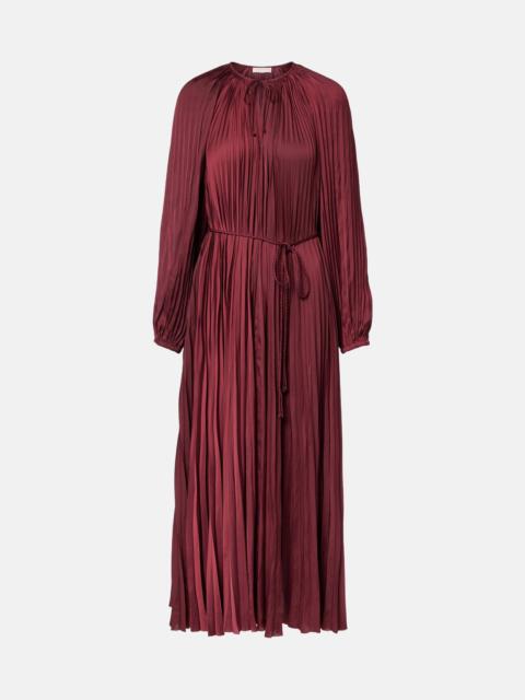 ULLA JOHNSON Alexia satin plissé midi dress