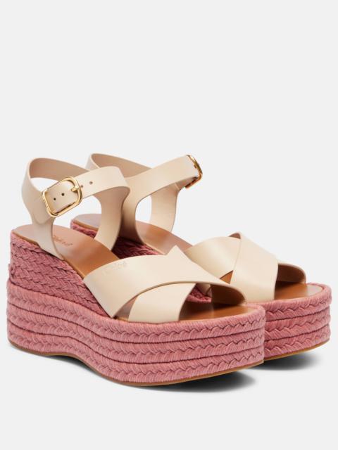 Chloé Isla leather espadrille wedges