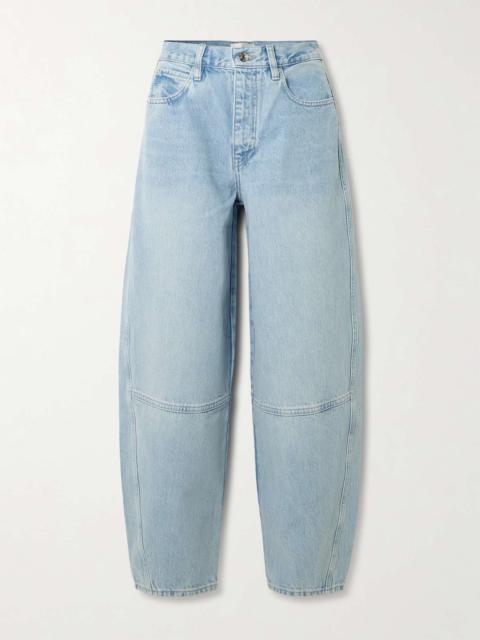 The Twisted paneled high-rise straight-leg jeans Light denim