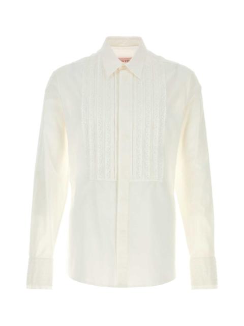 Valentino Garavani Men White Cotton Shirt