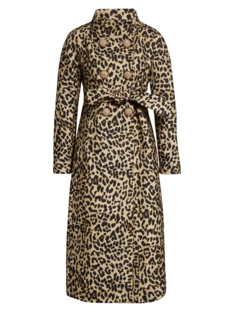 Valentino Valentino Garavani Leopard Print Wool Coat in Beige Multi at Nordstrom